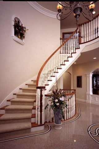 Wood Balustrade Curved Stairways